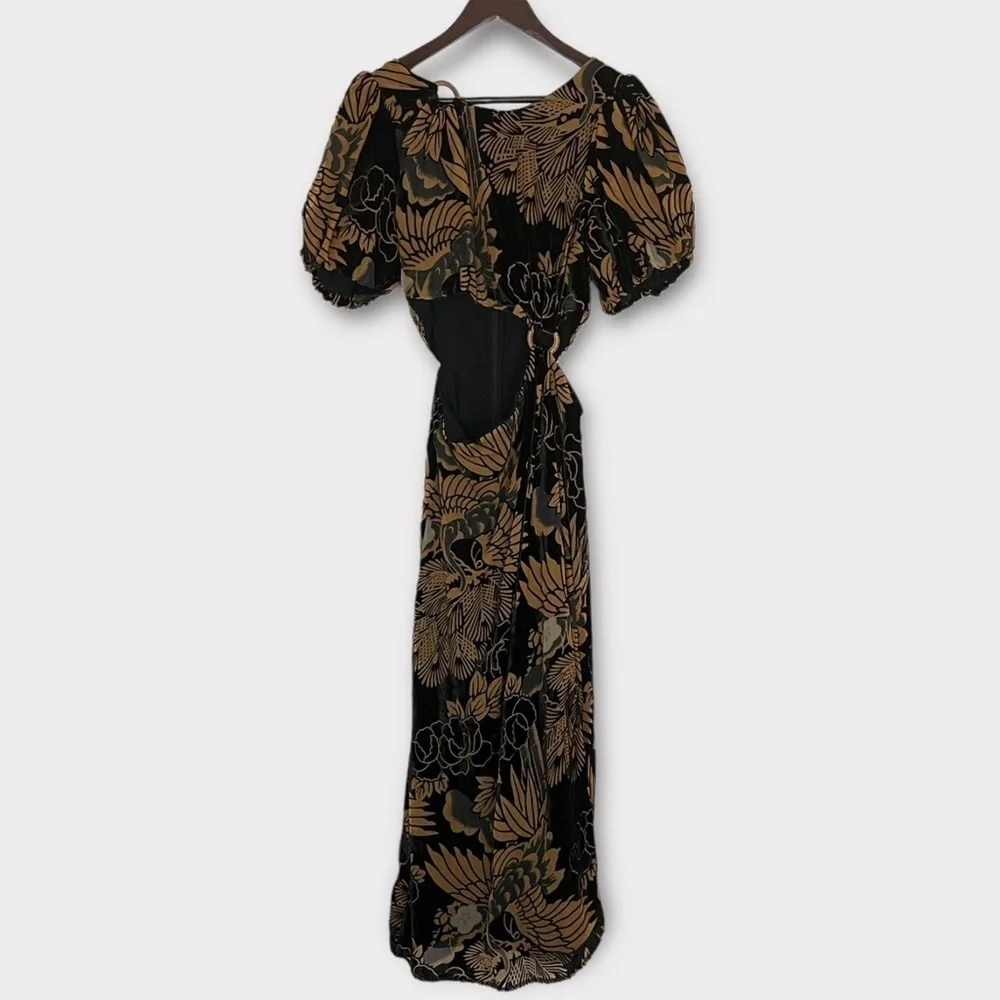 Anthropologie Let Me Be Burnout Velvet Cutout Maxi Dress NWT - Picture 4 of 12